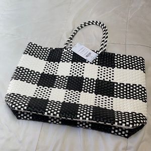 Black and White Check Tote